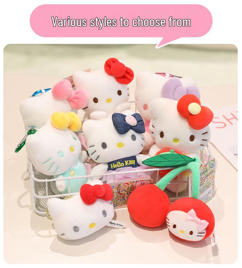 Hello Kitty Plüschpuppe Schlüsselanhänger – Niedliche Katze Schulranzen Anhänger