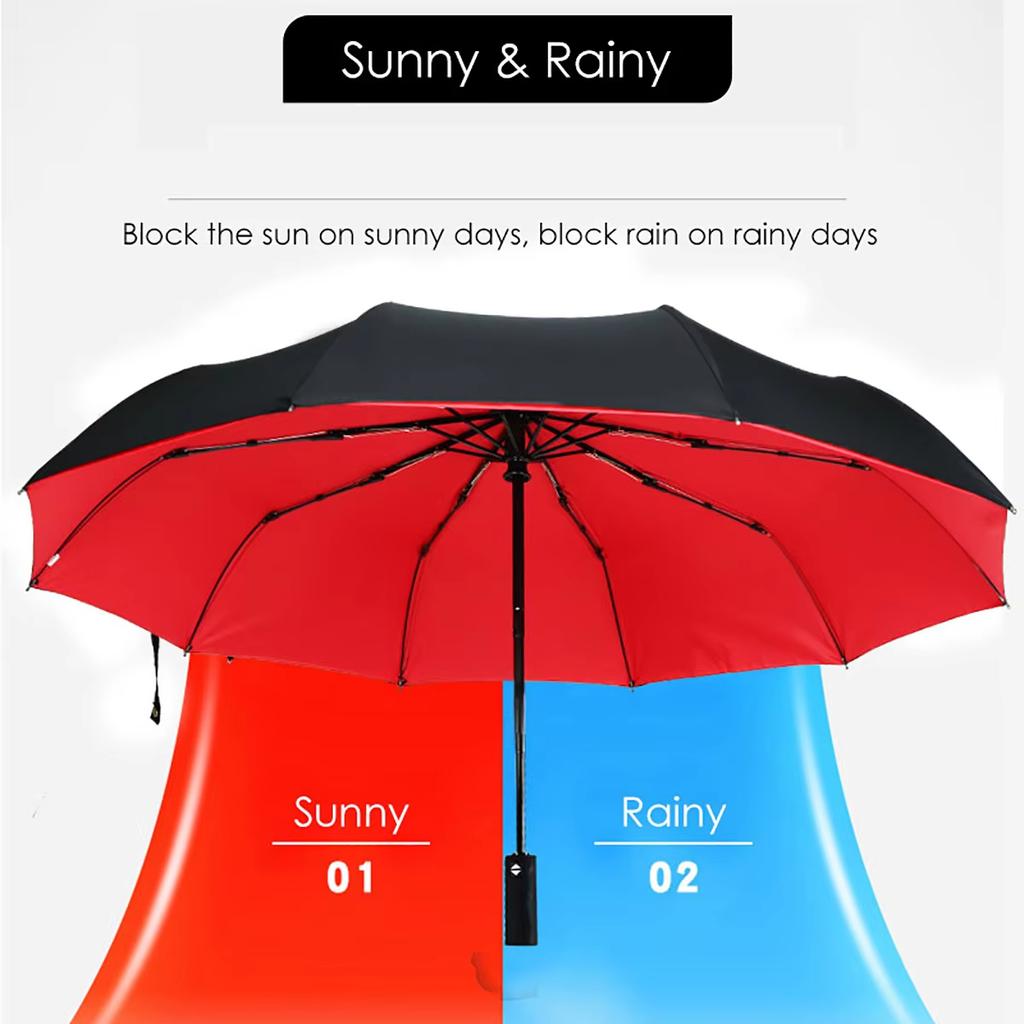 Double-layer Automatic Umbrella Windproof Sun Protection Strong 10 Skeleton Durable and Sturdy Business Folding Umbrella 1PC