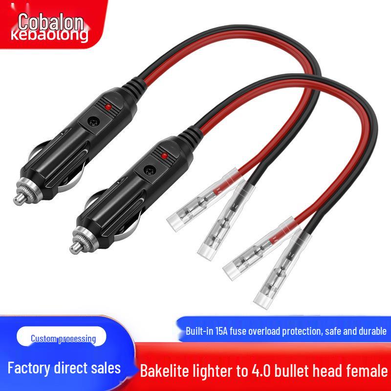 

Bakelite Lighter with Light for 4.0 Bullet Female Head, 16AWG Pure Copper, 12V/24V High-Power