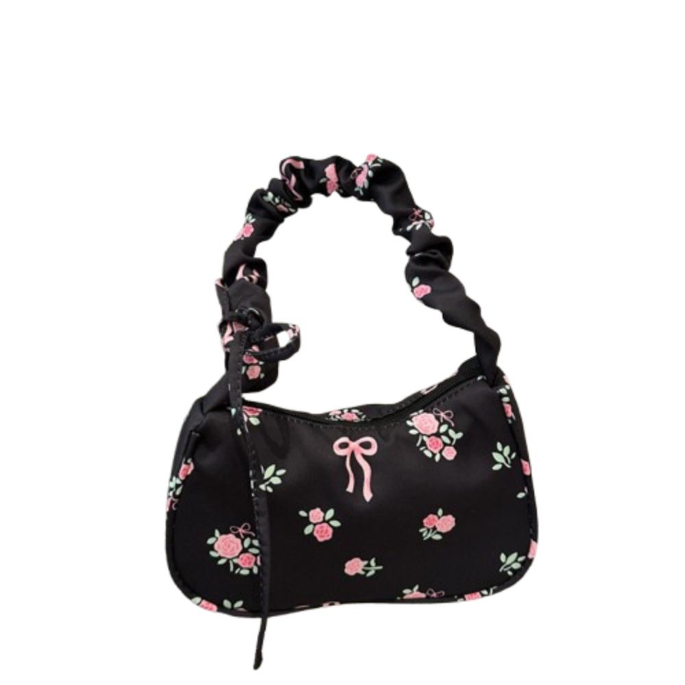 

Сумка-бант из нейлона, милая цветочная сумка через плечо, простая сумка-подмышка с плиссировкой в виде цветка, подарки