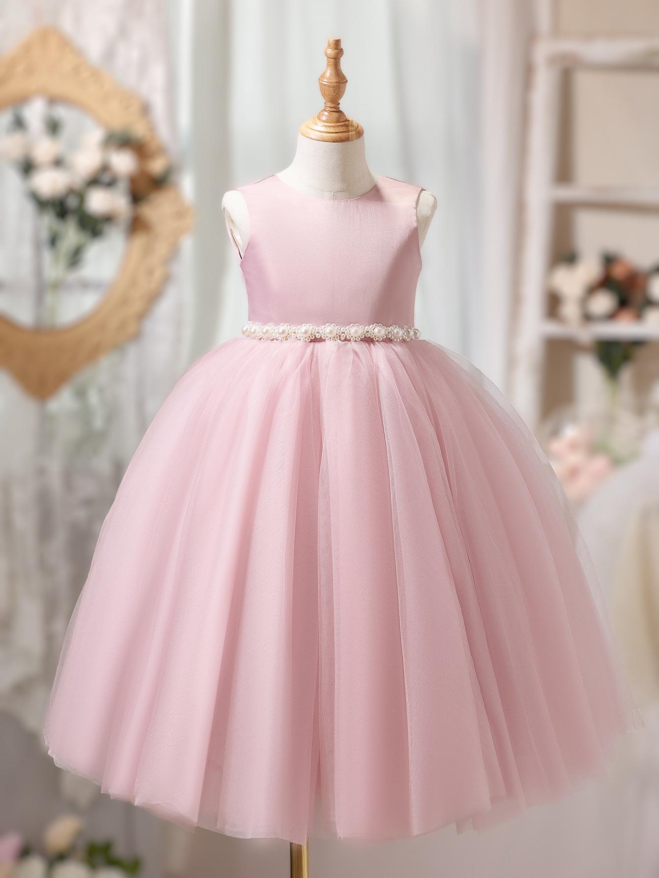 

Девичье платье принцессы без рукавов из пышной сетки с бантом - Весна/Лето Европейская и американская высокая мода. 150 cm