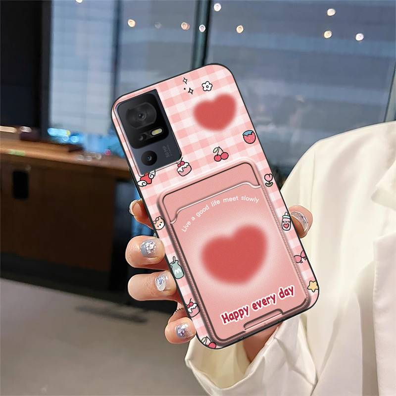 protective Silicone Phone Case For TCL 40SE/T610K Card sleeve Anti-knock Fashion Design Soft case TPU Waterproof Cover