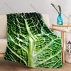 3D Plant Food Lettuce Leaf Printed Shawl Blanket Personalized Gift Blanket Bedroom Sofa Travel Camping Shawl Blanket Multi Size