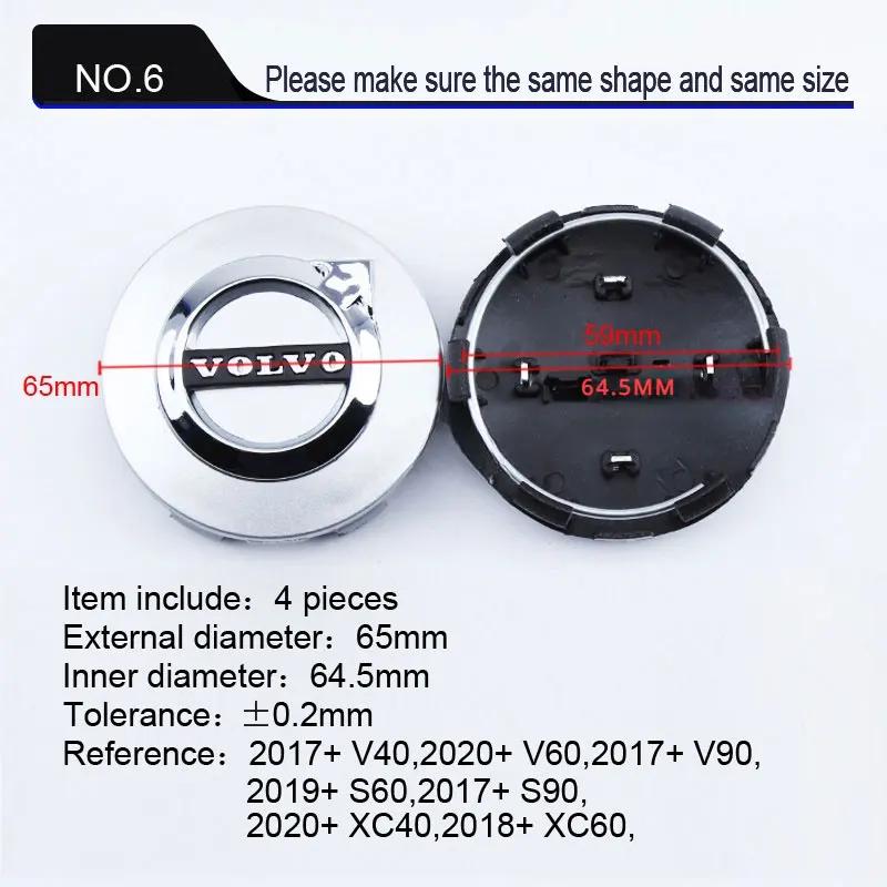 

4Pcs 63mm 65mm Car Wheel Center Hub Cap Caps Emblem logo For Volvo S40 S80L S60 S90 XC40 XC60 XC90 V40 V60 V90 Accessories