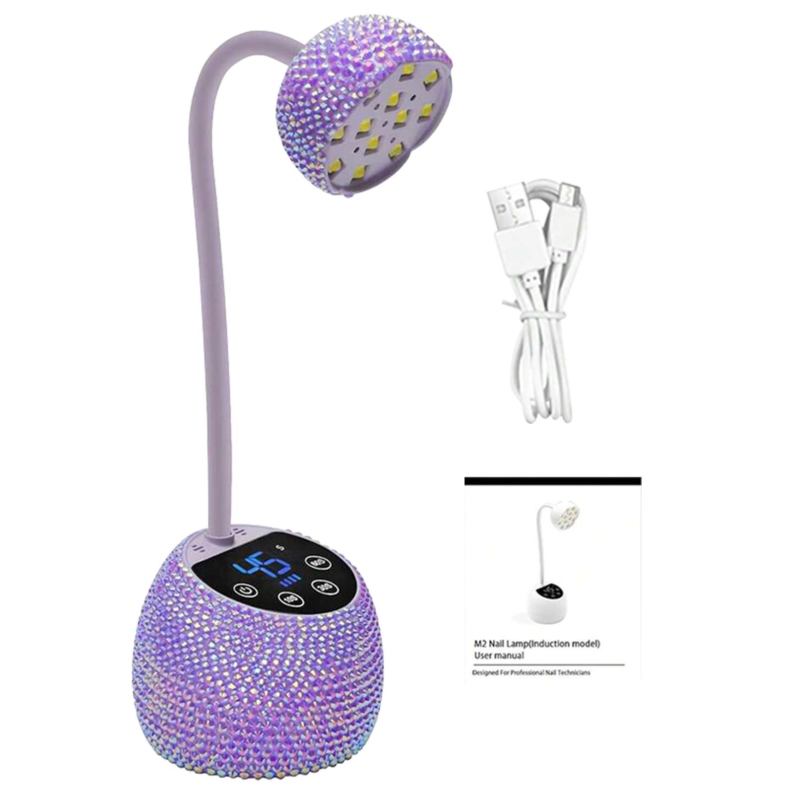 

Smart Sensor Rhinestone Heart Nail Lamp: Portable, Quick-Dry, and Rechargeable for Gel Polish Curing
