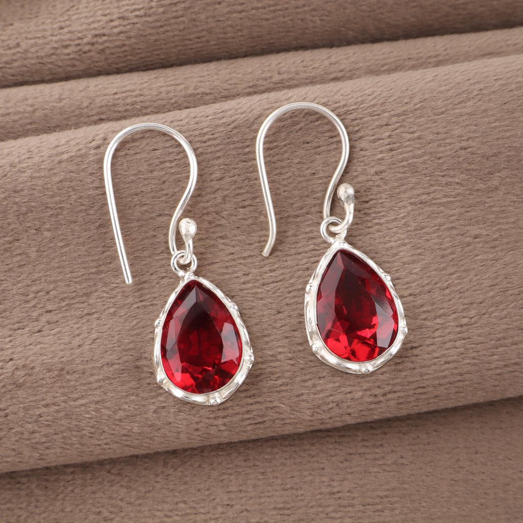 Pink Rubellite Gemstone Jewelry, 925 Sterling Silver Earrings, Beautiful Silver Earrings, Handmade Healing Earrings For Women