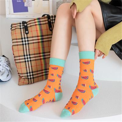 5 Pairs Women's Mid-tube Cute Fruit Socks Trendy Socks Cute Cotton Socks