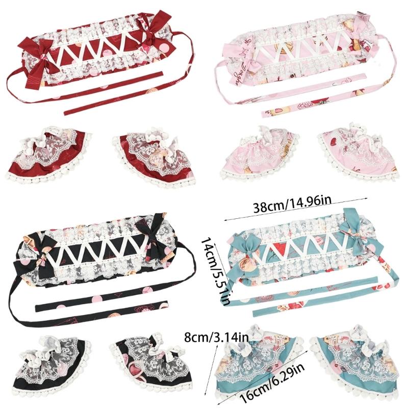 Japanische Stil Stirnband Spitze Handmanschetten Für Den Alltag Und Themenparty Anime Kostüm Verkleidungszubehör