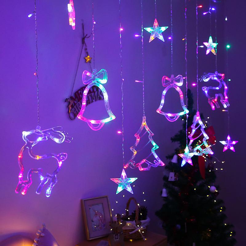 Solar LED Star Curtain Lights for Windows and Courtyard Decor
