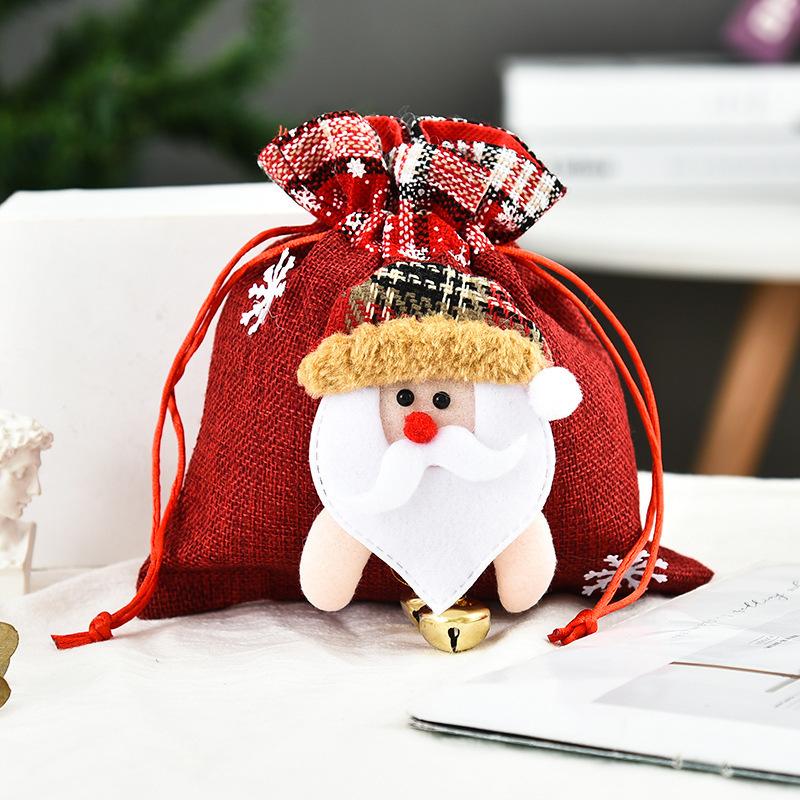 Creative Christmas Gift Bag 2020 Three-Dimensional Doll Candy Tote Bag, Classic Snowman Handmade Bundle Bag