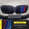 Paski do Grilla BMW: Seria 3, Seria 5, Seria 1, 3GT, X1, X3 - Trójkolorowa Naklejka z Klamrą do Modyfikacji Zewnętrznej