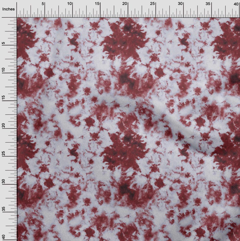 oneOone Cotton Flex Maroon Fabric Tie Dye Fabric For Sewing Printed Craft Fabric By The Yard 40 Inch