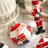 Plastic Christmas Tree Pendant Red&white Manual Painted Christmas Decorations Santa Claus Figurine Christmas Hanging Decoration