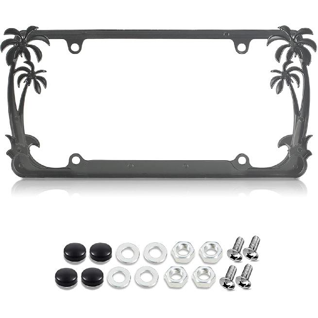 Black Palm Tree License Plate Frame,Hawai Beach License Plate Frame