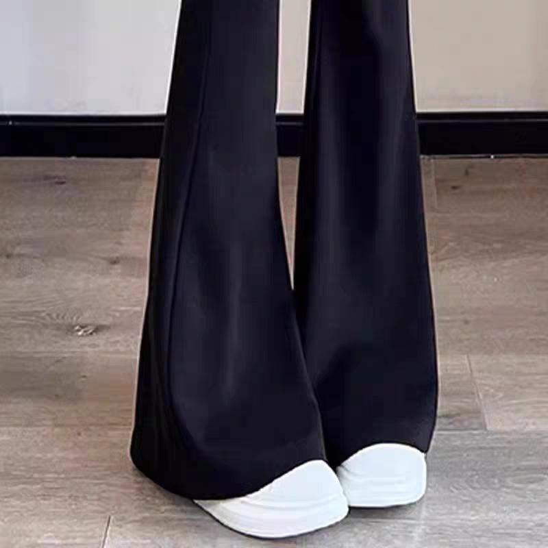 Girls' Black Micro-Flare Yoga Pants - Spring/Autumn Barbie Style for Kids