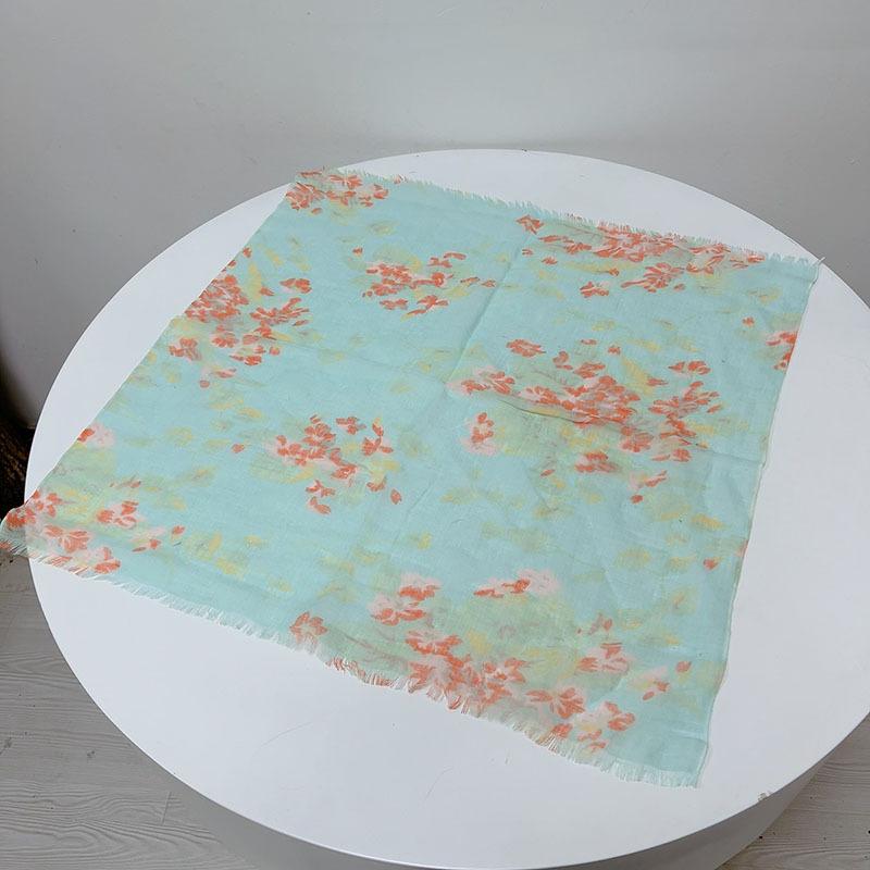 Retro Small Plaid Linen Square Scarf Literary And Versatile Women'S Summer Neck Protection Small Silk Scarf Scarf Accessories