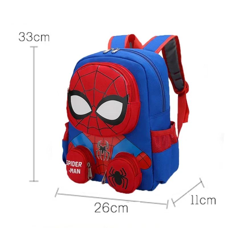 Spiderman Kawaii Backpacks Super Heroes Student School Bag Cartoon 3d Stereo Kindergarten Backpack Children's Travel Bag Gift