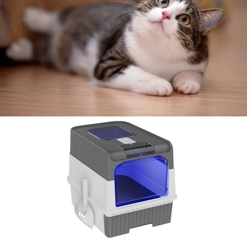 Cat Litter Box Fully Enclosed Drawer Type Prevent Leakage Large Space Cat Toilet with Odor Removal