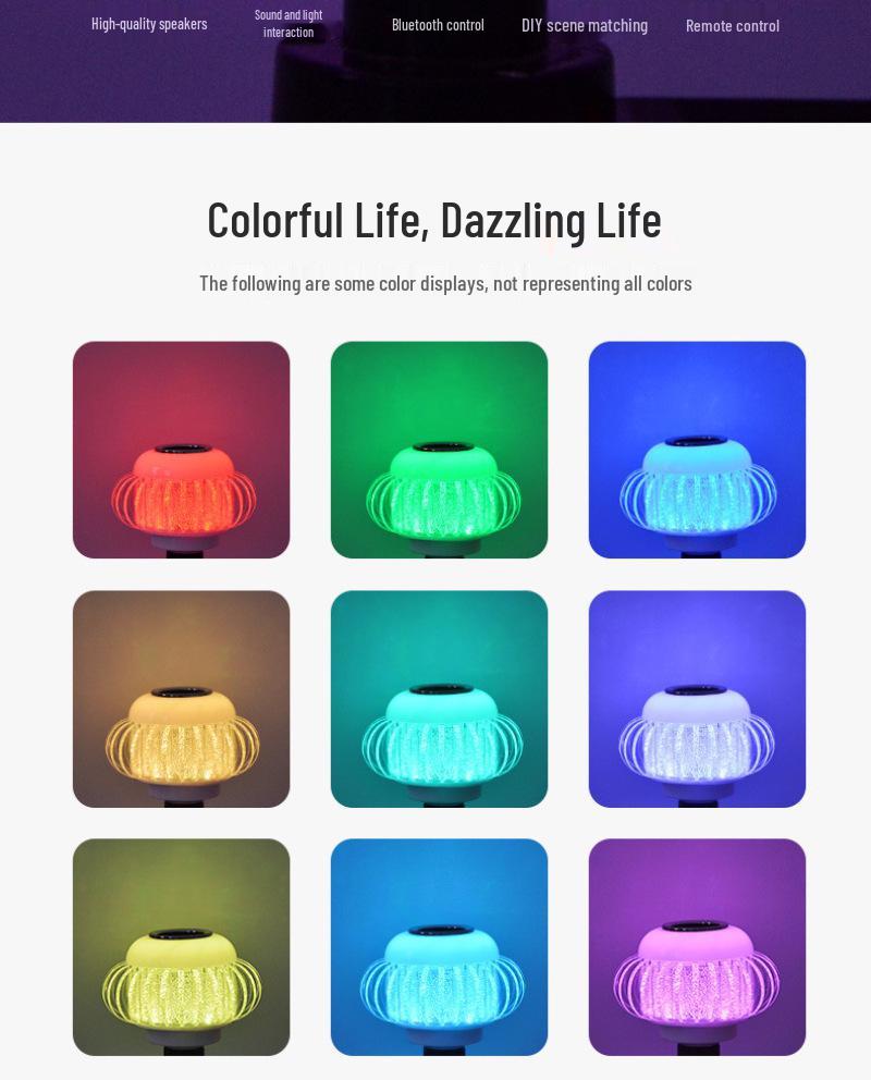 Bluetooth LED Music Bulb: 7-Color Changing Speaker Light with Remote Control for Stage and Ambiance