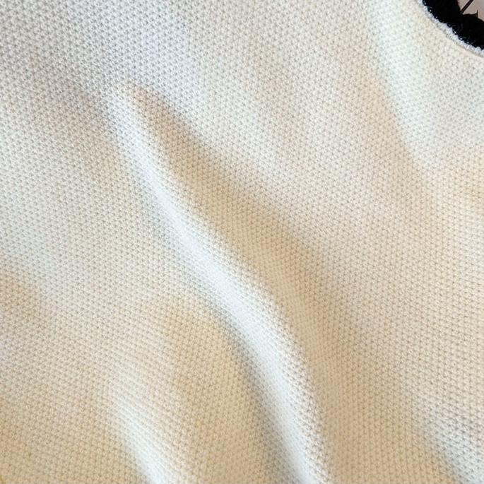 Autumn Women's V-neck Single-breasted Knitted Vest Contrast Slim Cardigan Vest