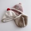 Cute Plush Ball Children Melon Caps Woolen Yarn Baby Knit Hat Korean Crochet Bonnet  Girls Boys