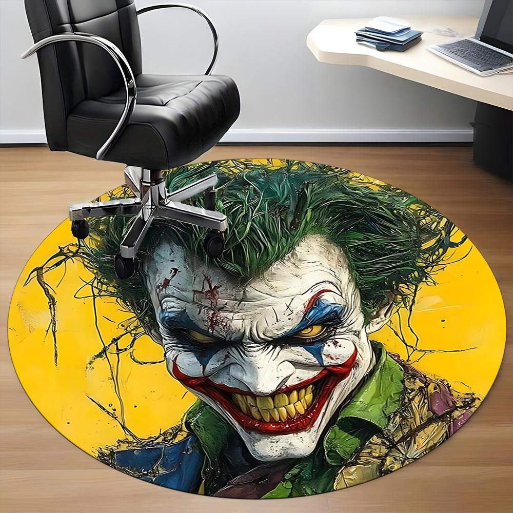 1pz Tappeto Rotondo Joker Clown per Ufficio, Sotto Sedie da Ufficio Camera da Letto Soggiorno Decorazione per la Casa, Decorazione Stanza, Disponibile in Varie Misure