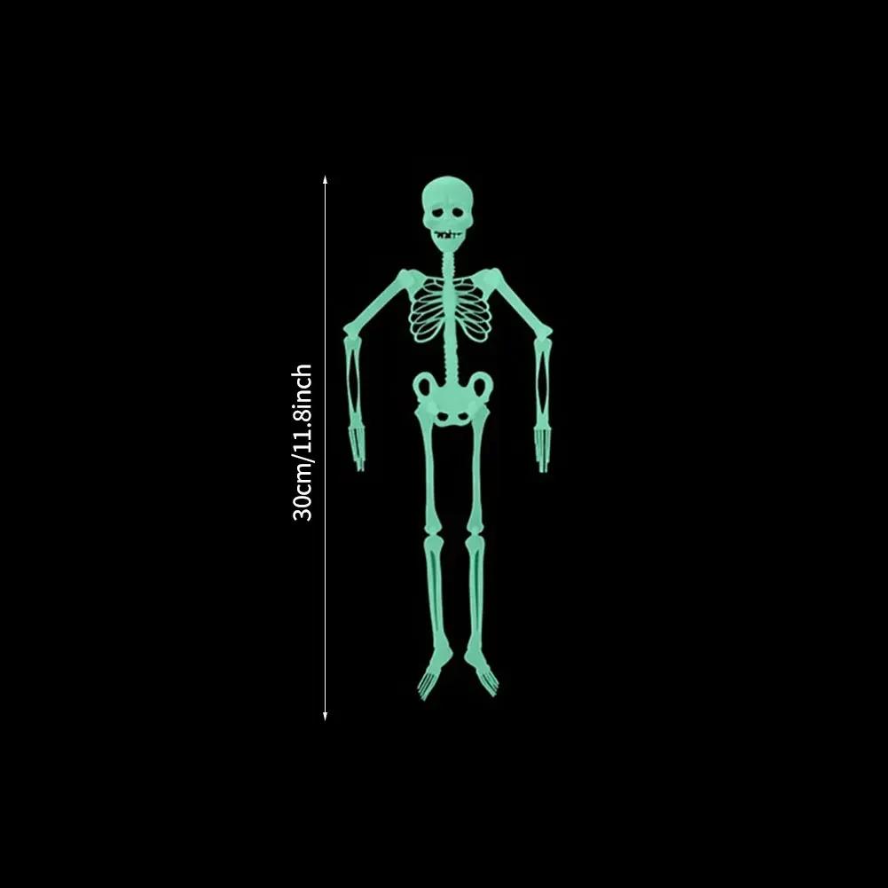 Strašidelné halloweenské rekvizity Svítící závěsná kostra Halloweenská párty Dům Venkovní dvůr Zahrada Dekorace Pohyblivá Svítící Falešná lebka