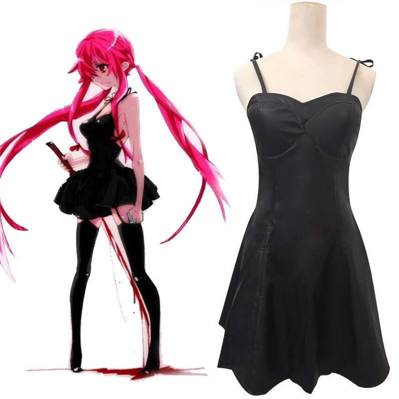 Breathable Japanese Anime Gasai Yuno Cosplay Costume Crafted From Durable Pu Leather