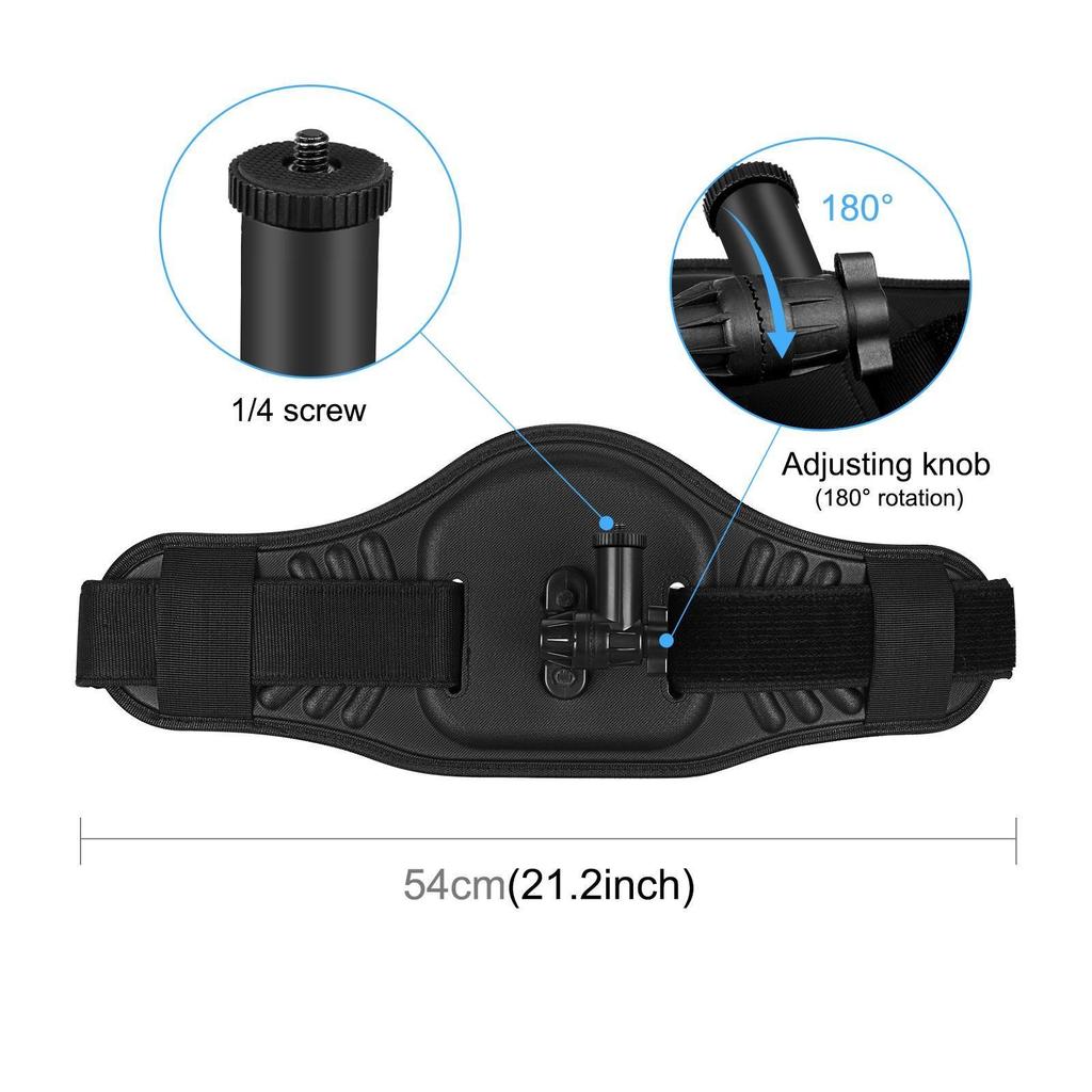For GoPro/insta360/DJI Waist Belt Mount Strap + Adjustable Selfie Stick Replacement Panoramic Sports Camera Accessories