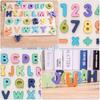 Toddlers Wooden Number And Letter Puzzle Montessori Toy Abc Alphabet Number Shape Matching Board Game Educational Toy For Kids