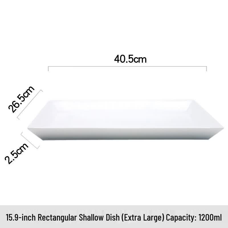 Ru Han Creative 40.5cm Rectangular White Porcelain Dinner Plate