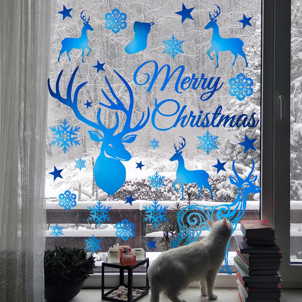 

Chzimade 2023 Новая рождественская наклейка на окно с лосем Наклейка на стену DIY Креативное украшение дома Наклейка на стену Аксессуары