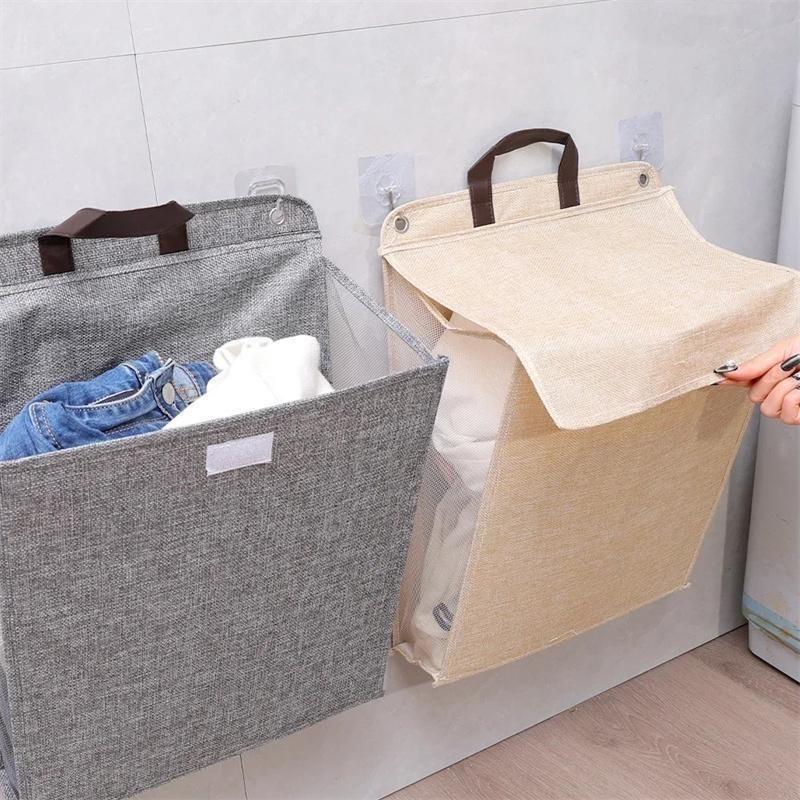 Foldable Laundry Basket Multi-functional Home Storage Wall Hanging Laundry Basket Sundries Storage
