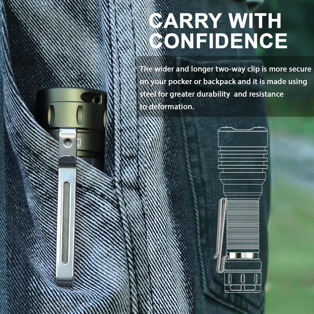 Wurkkos TS23 Rechargeable High 5000 Super 482M Long High RCI LED IP68 Waterproof for and Emergency Use Green Flashlight, Lumens, Bright, Range,