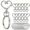 20pcs Set Heart Shaped Lobster Clasp Keyring Multi-Purpose Lanyard Accessories  for DIY Crafts