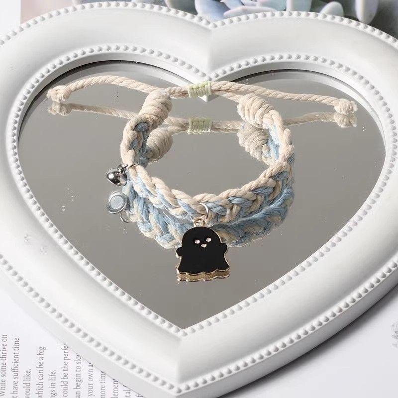 Ghost Couple Magnetic Bracelets: Cute Cartoon Pair for Couples or Besties