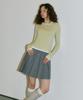 AUTHENTI Pleated Wool Skirt_Gray
