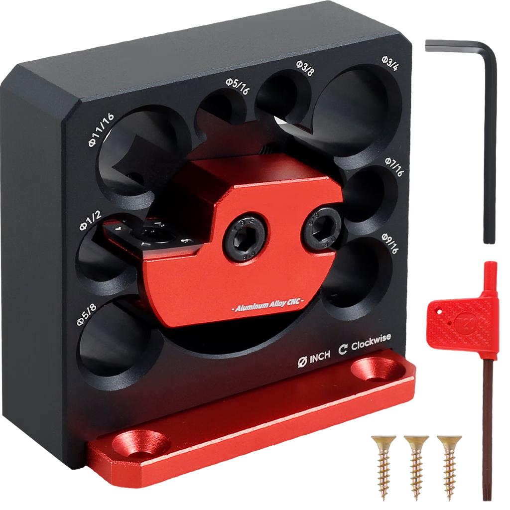 Dowel Maker Jig Kit 5/16-3/4in Adjustable Dowel Maker Cutter 8Holes Aluminum Alloy Dowel Rod Sticks Maker Jig Electric Drill Rod