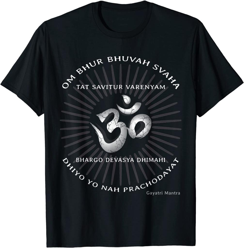 Gayatri Unisextra Shirt Om Symbol Spiritual Indian Sanskrit T Shirt Short Sleeve 100 Cotton Casual Tshirts Loose Top Size S3XL
