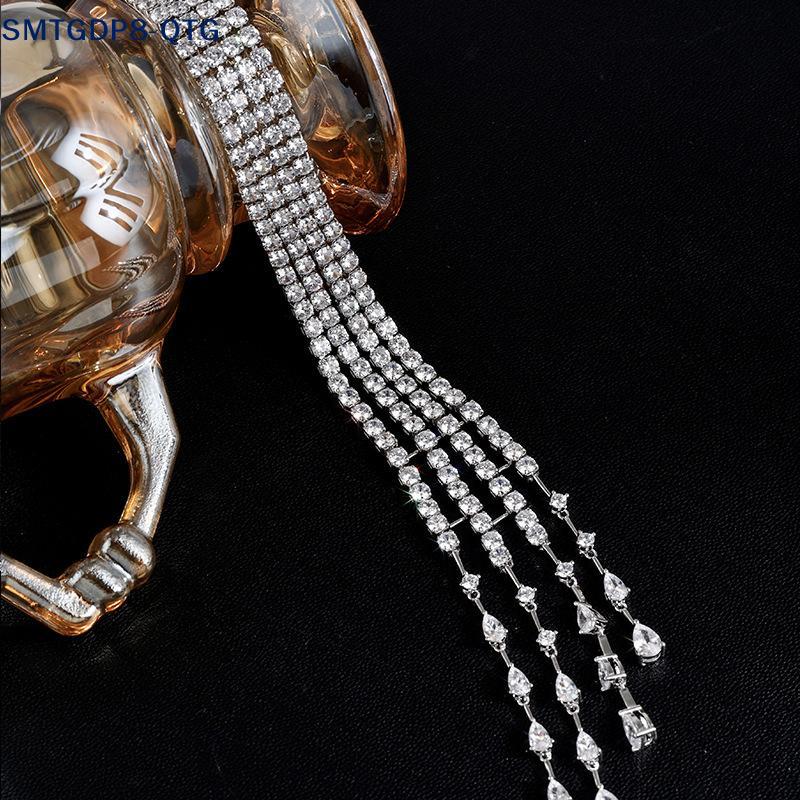 Hot! Light Luxury Exquisite Crystal Meteor Long Tassel Brooch Pin For Women Fashion Shoulder Chain Jewelry Party Gifts