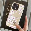 HOT Orchid Plum Blossom Luxury Lichee Leather Pattern Phone Case For iPhone 17 16e 16 15 14 13 12 11 Air Pro Max Plus X XR XSMax