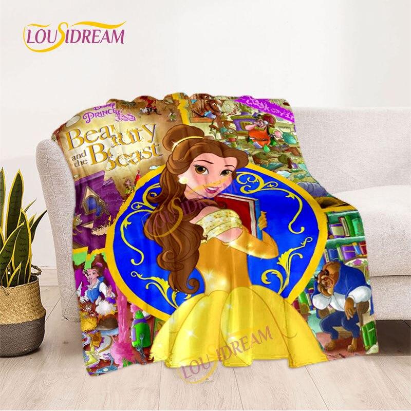Märchendecke, Picknickmatte, Die Schöne und das Biest, Flanelldecke, Wohnzimmer-Schlafsofa, warme Decke, weiche Decke für Mädchen und Kinder