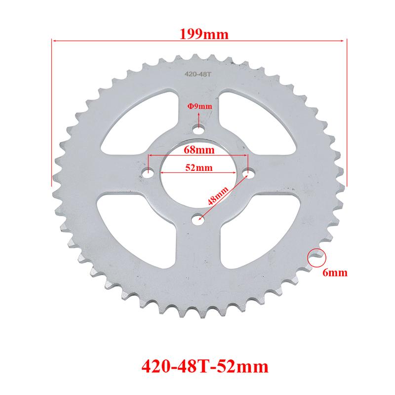 428 Chains 37T/40T/41T/43T/48T 37MM-76MM Motorcycle Chain Sprockets Rear Back Sprocket Cog For 110cc 125cc 140cc Dirt Pit Bike