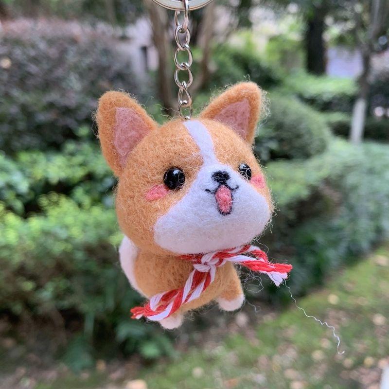 Schafwolle Filz Poke Katze Handgemachtes Materialpaket für Anfänger DIY Wolle Nadelfilzen Simulation Kreative Tiergeschenke