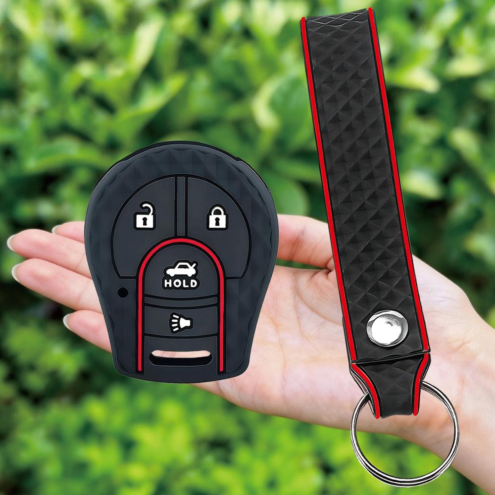 

Keychain Remote 4 Buttons Car Key Silicone Case Cover Shell For Nissan Maxima Versa Altima Sentra Tiida Armada X-Trail