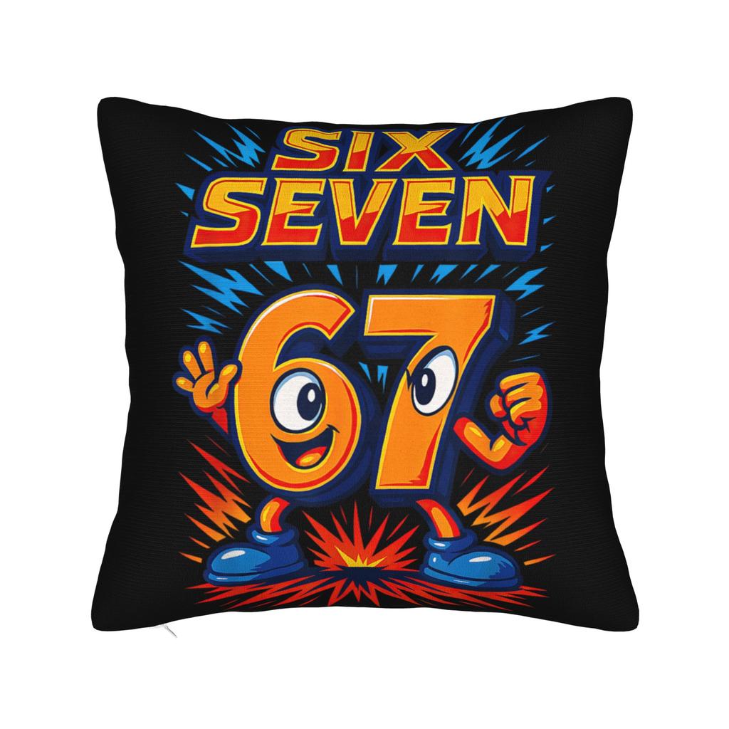 I Was 6 Now I'M 7 Birthday Boys Kids 67 Meme Six Seven 6 7 Pillow Case Comfy Pillow Cover For Chair Sofa Home Decor Pillowcases