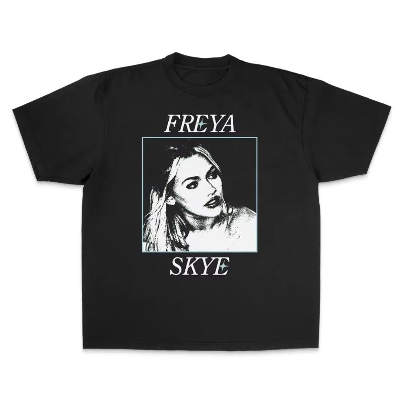 

Freya Skye printed pure cotton Tshirt loose fit street Y2k style Unisex streetwear shirt Women clothes vintage clothes y2k top S