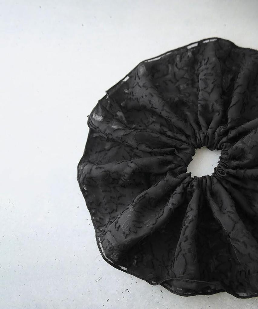 VINGTAINE Jacquard Chiffon Adult Hair Adds Easy Hair Hair Scrunchie, Large, Accessory, Volume, Accent, Styling, Tie, Women's, HS-211