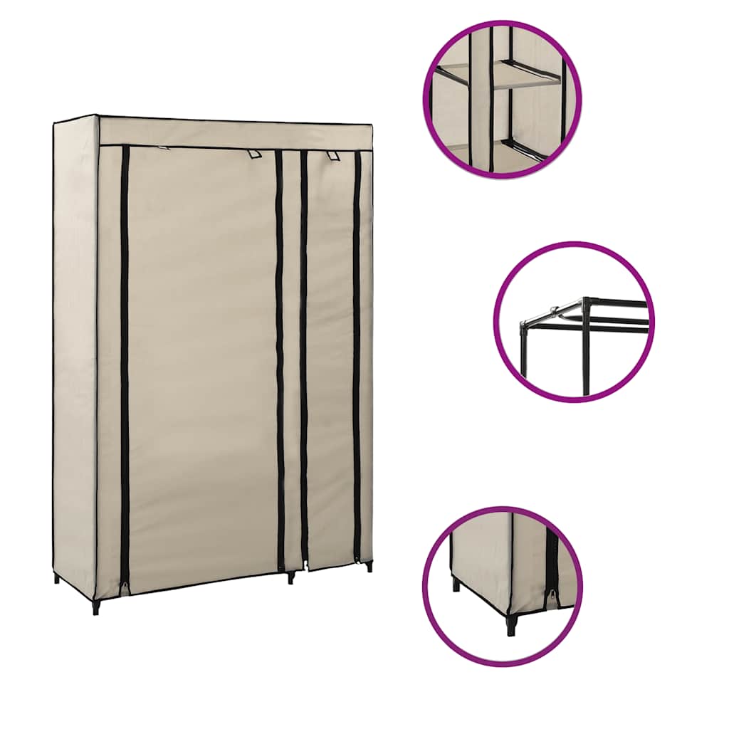 Faltgarderobe Creme 110 x 45 x 175 cm Stoff