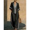 MGHR Women's Fashion Spring Autumn Casual 3/4 Sleeves POLO Neck Pants Suits